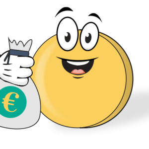 Píldora con una bolsa de dinero en la mano representando la planificación financiera